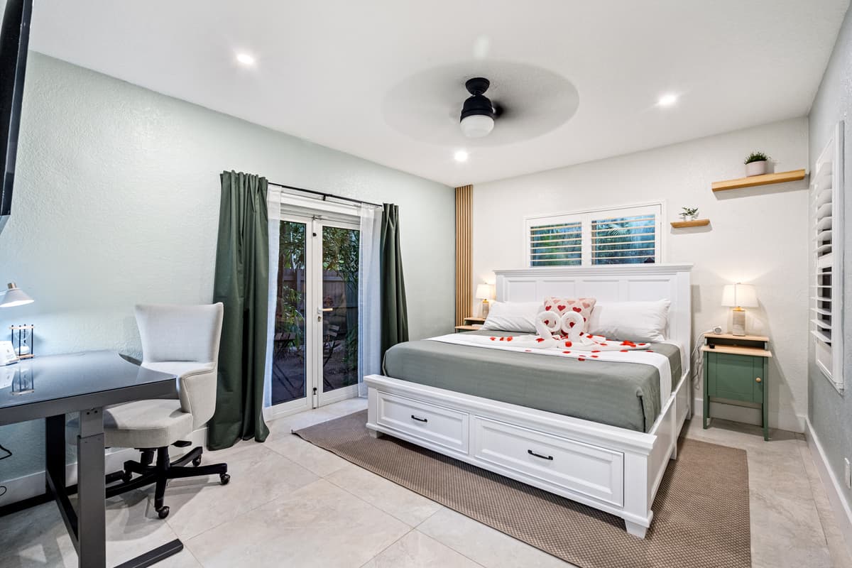 Spacious master retreat with ensuite bath and your own TV escape 🛏️