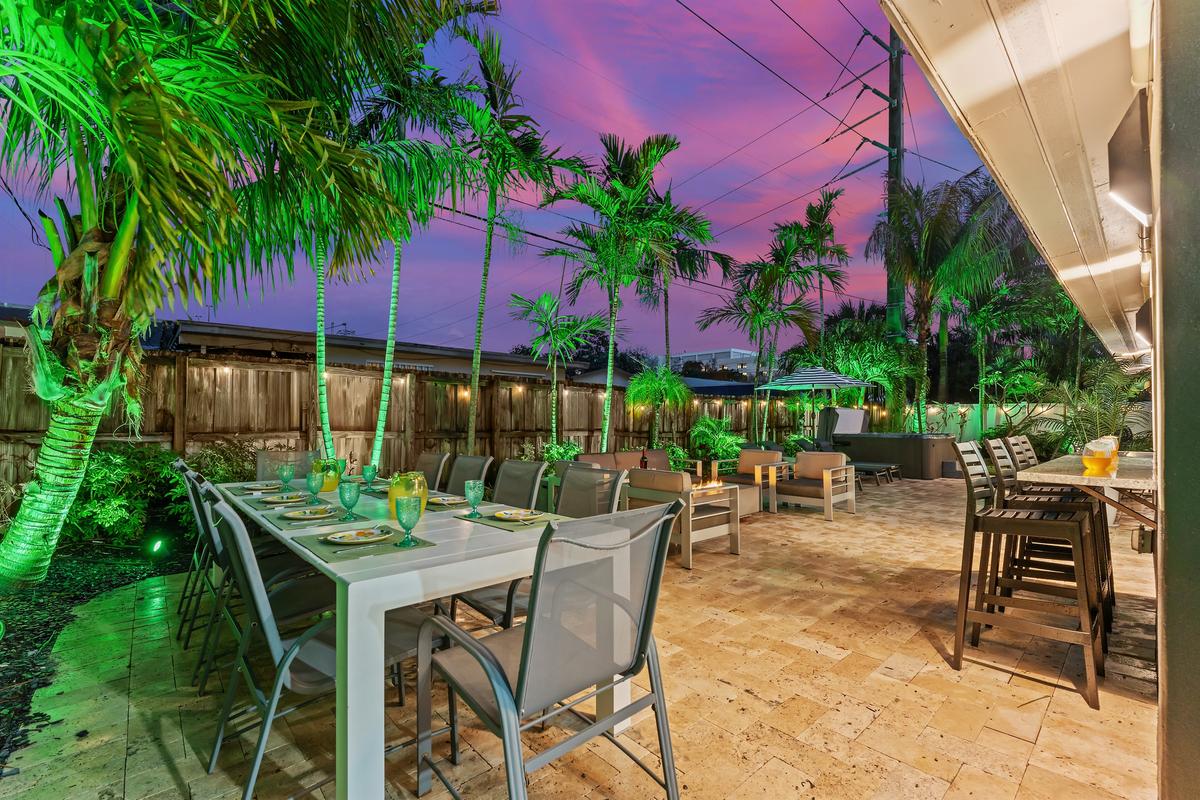 Night time dining under the beautiful night sky